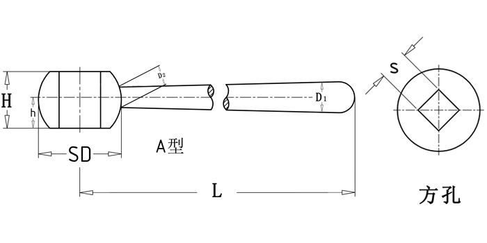 锥柱手柄