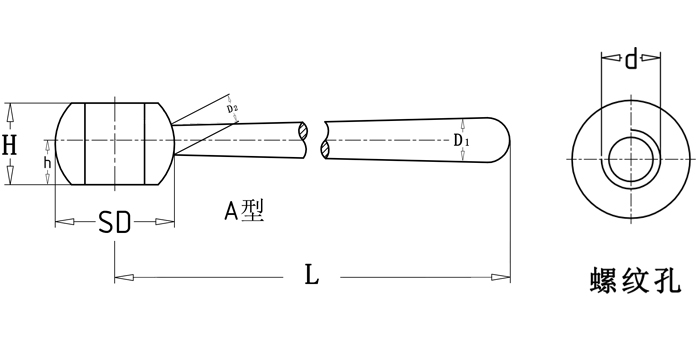 锥柱手柄